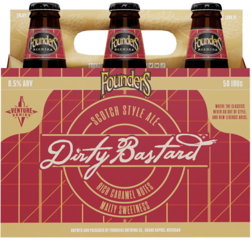 Founders® Brewing Dirty Bastard® Scotch Ale Bottles Perspective: back