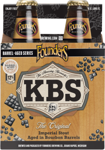 Founders® KBS Barrel Aged Imperial Stout Craft Beer Bottles Perspective: back
