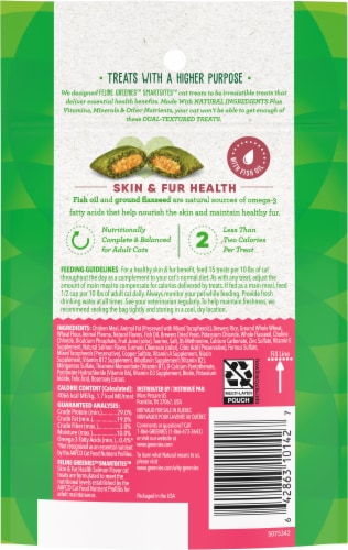 Feline Greenies Smartbites Skin & Fur Health Salmon Flavor Cat Treats Perspective: back