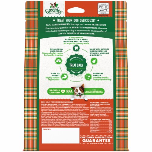 Greenies Large Pumpkin Spice Flavored Dental Dog Treats Perspective: back