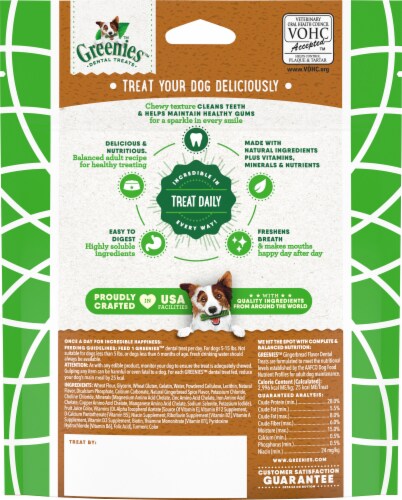 Greenies Teenie Limited Edition Gingerbread Flavore Dental Dog Treats Perspective: back