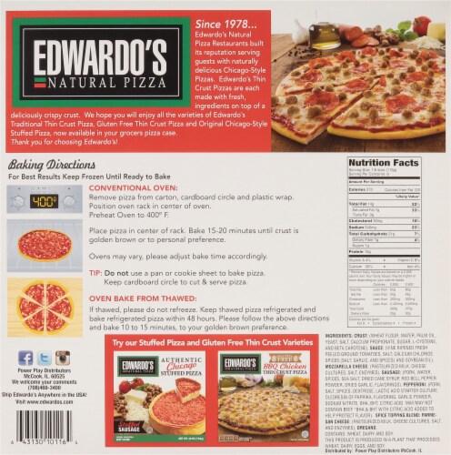 Edwardo's Sausage & Pepperoni Thin Crust Pizza Perspective: back