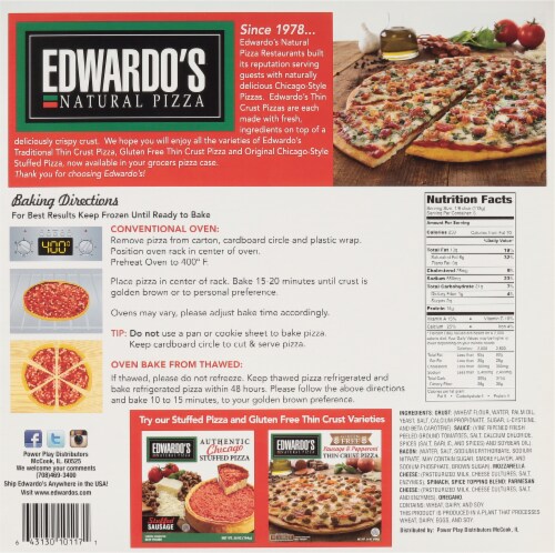 Edwardo's Spinach & Applewood Bacon Natural Thin Crust Pizza Perspective: back