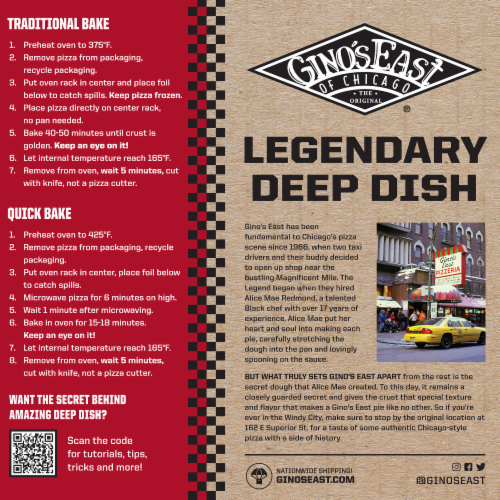 Gino's East of Chicago® Deep Dish Sausage & Uncured Pepperoni Frozen Pizza Perspective: back