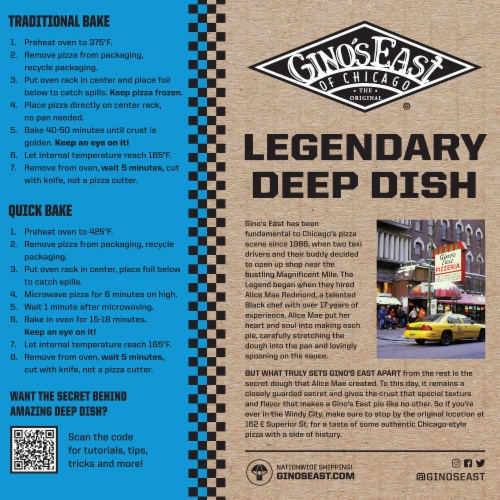 Gino's East® of Chicago Sausage Deep Dish Frozen Pizza Perspective: back