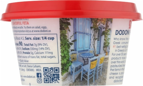 Dodoni® Crumbled Feta Tub Perspective: back