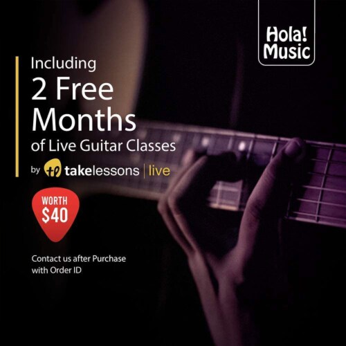 Hola! Music Pre Strung 39  Classical Guitar with Soft Nylon Strings, Natural Perspective: back