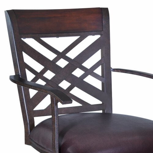 Tahiti 30" Arm Barstool in Auburn Bay finish with Brown Pu upholstery Perspective: back