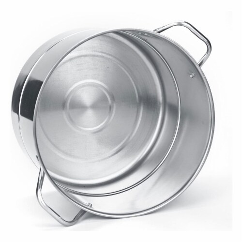 Alpine Cuisine 6.5 Quart Stainless Steel Stock Steamer Cooking Pot Perspective: back