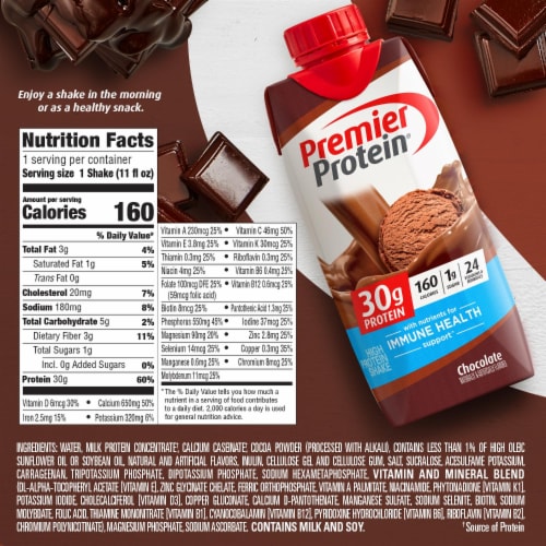 Premier Protein® Chocolate Protein Shake Perspective: back
