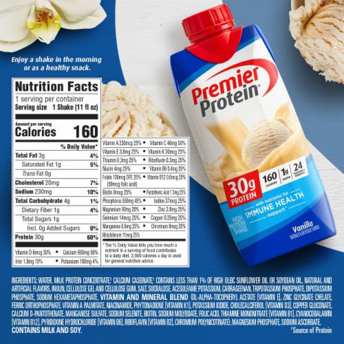 Premier Protein® Vanilla High Protein Shakes Perspective: back