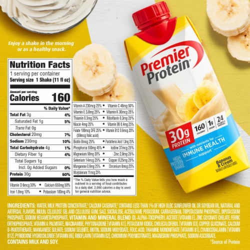 Premier Protein® Bananas & Cream Shakes Perspective: back