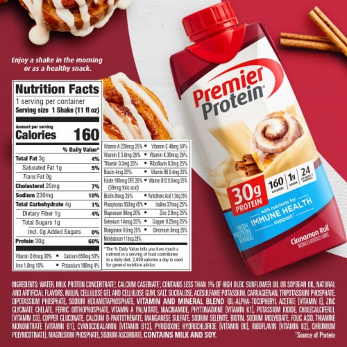 Premier Protein® Protein Shakes - Cinnamon Roll Perspective: back