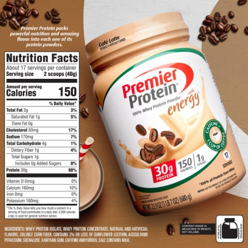 Premier Protein® Cafe Latte Protein Powder Perspective: back