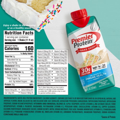 Premier Protein® Gluten Free Cake Batter Delight Protein Shake Perspective: back