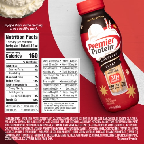 Premier Protein® Limited Edition Root Beer Float High Protein Shake Perspective: back
