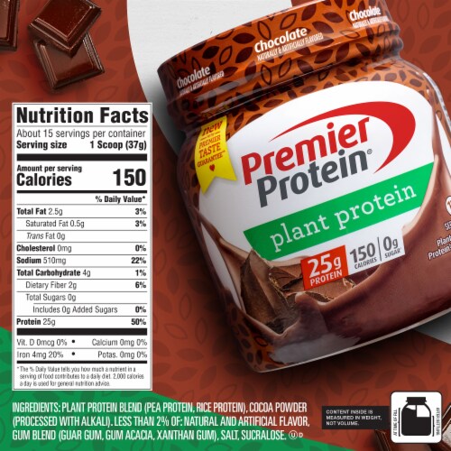 Premier Protein® Chocolate Plant-Based Protein Powder Perspective: back