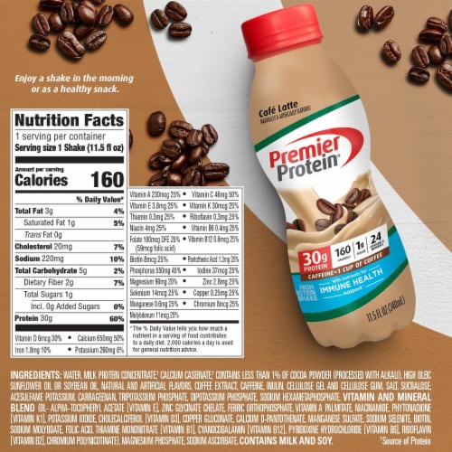 Premier Protein® Cafe Latte Protein Shakes Perspective: back