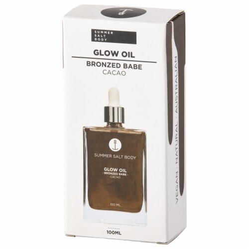 Summer Salt Body Bronzed Babe Cacao Shimmer Sparkle Body Glow Oil, Non-Sticky - 100ml Perspective: back