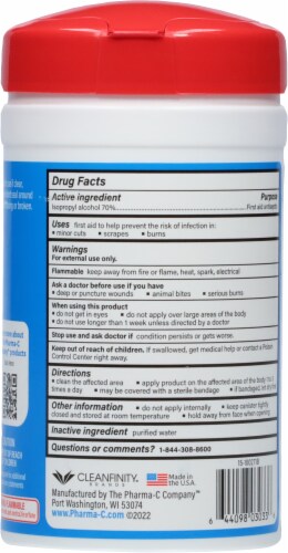 Pharma-C-Wipes™ 70% Isoproyl Alcohol Wipes Perspective: back
