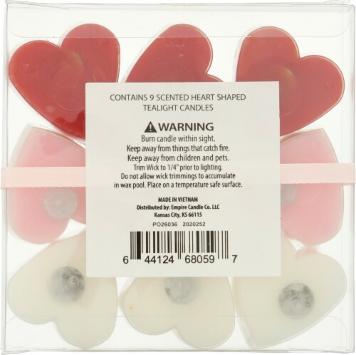 Tuscany Candle Heart Shaped Tea Light Candles Perspective: back