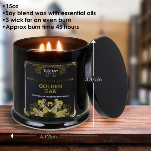 Tuscany Candle™ Homme & Heritage Collection Golden Oak Scented Jar Candle Perspective: back