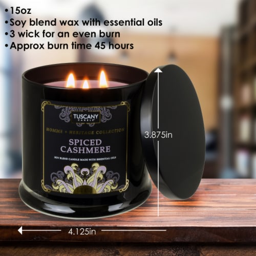 Tuscany Candle™ Homme & Heritage Collection Spiced Cashmere Scented Jar Candle Perspective: back