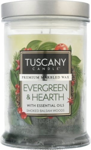 Tuscany Limited Edition Evergreen & Hearth Jar Candle Perspective: back