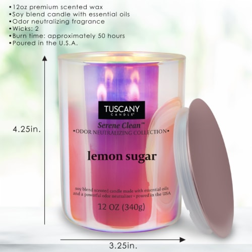 Tuscany Candle™ Serene Clean Collection Lemon Sugar Scented Jar Candle Perspective: back
