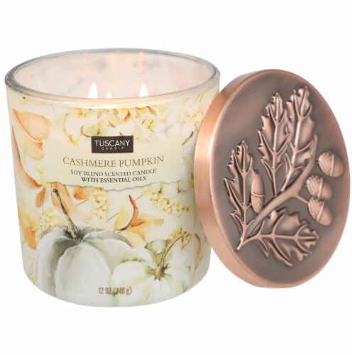 Tuscany Cashmere Pumpkin Scented Jar Candle - Fall Collection Perspective: back