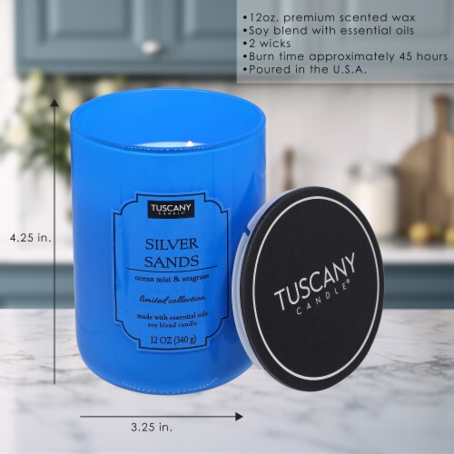 Tuscany Color Splash Collection Jar Candle Silver Sands Perspective: back