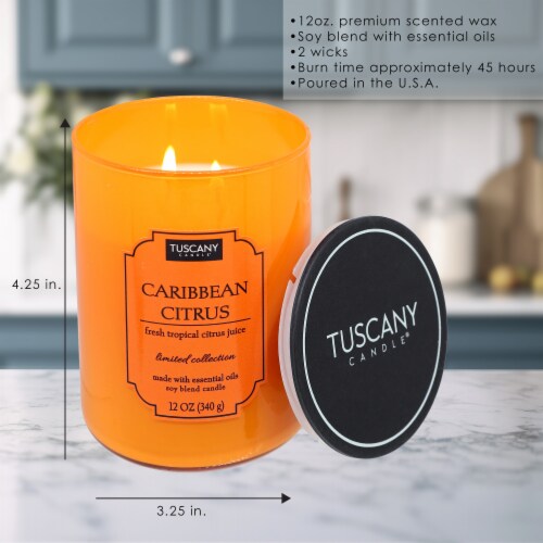 Tuscany Color Splash Collection Scented Jar Candle - Caribbean Citrus Perspective: back