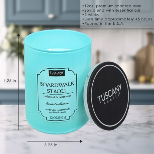 Tuscany Color Splash Collection Scented Jar Candle - Boardwalk Stroll Perspective: back