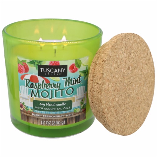 Tuscany Candle Raspberry Mint Mojito Jar Candle Perspective: back