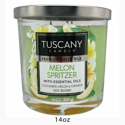 Tuscany Scented Jar Candle®  Melon Spritzer Perspective: back