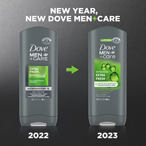 Dove Men Plus Care Body & Face Wash Extra Fresh - 13.5 oz (Pack of 6) Perspective: back