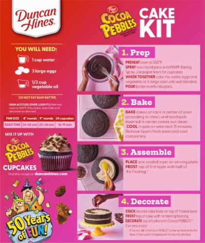 Duncan Hines® EPIC Cocoa Pebbles™ Cake Kit Perspective: back