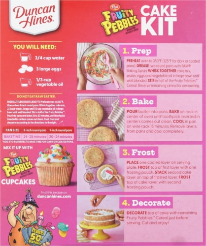 Duncan Hines Epic Fruity Pebbles Cake Mix Kit Perspective: back