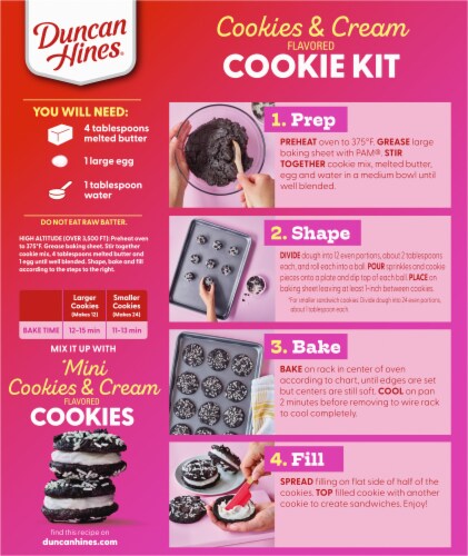 Duncan Hines Epic Cookies & Cream Flavored Cookie Mix Kit Perspective: back