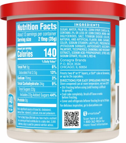 Duncan Hines Creamy Vanilla Frosting Perspective: back