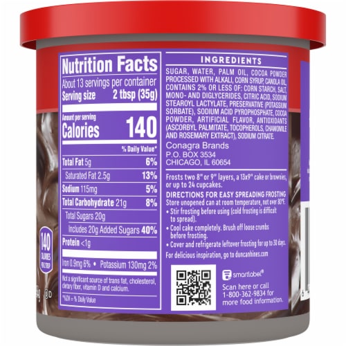 Duncan Hines® Creamy Dark Chocolate Fudge Frosting Perspective: back