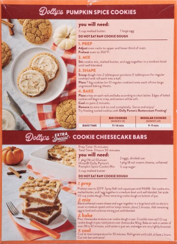 Duncan Hines® and Dolly Parton's Pumpkin Spice Cookie Mix Perspective: back