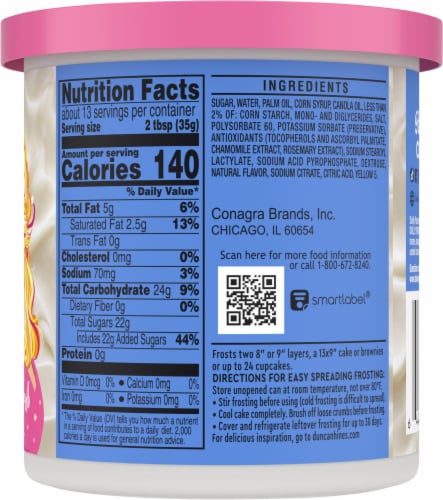Duncan Hines® Dolly Parton's Creamy Vanilla Flavored Frosting Perspective: back