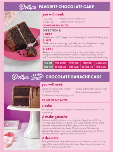 Duncan Hines® Dolly Parton's Perfectly Moist Chocolate Flavored Cake Mix Perspective: back