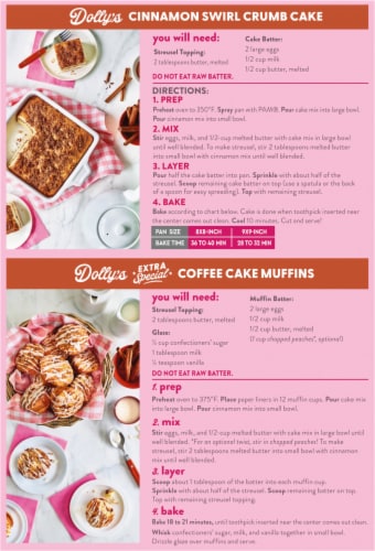 Duncan Hines® Dolly Parton's Cinnamon Swirl Crumb Cake & Muffin Mix Perspective: back