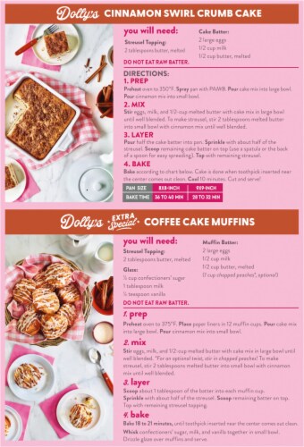 Duncan Hines® Dolly Parton's Cinnamon Swirl Crumb Cake & Muffin Mix Perspective: back