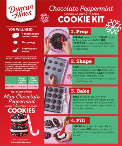 Duncan Hines® EPIC Peppermint Cookie Baking Kit Perspective: back