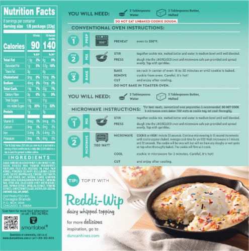 Duncan Hines Mega Cookie Sugar Cookie Mix Perspective: back