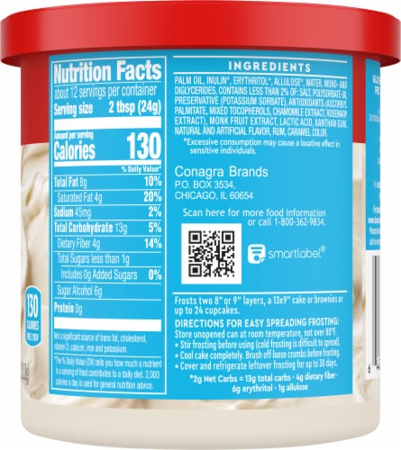 Duncan Hines® Keto Friendly Vanilla Frosting Perspective: back
