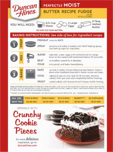 Duncan Hines® Classic Butter Recipe Fudge Cake Mix Perspective: back